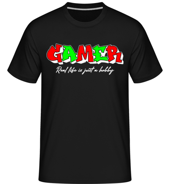 Gamer Real Life Is Just A Hobby - Shirtinator Männer T-Shirt - Schwarz - Vorne
