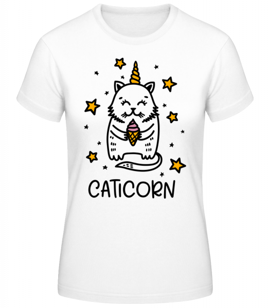 Caticorn - Frauen Basic T-Shirt - Weiß - Vorn