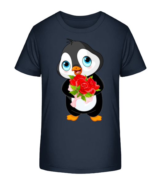 Cute Love Penguin - Kinder Bio T-Shirt Stanley Stella - Marine - Vorne