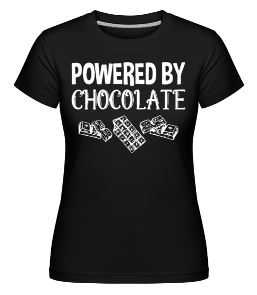 Powered by Chocolate - Shirtinator Frauen T-Shirt - Schwarz - Vorne
