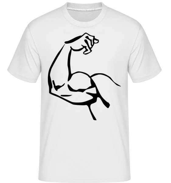 Muscles - Black/White -  Shirtinator Men's T-Shirt - White - Front