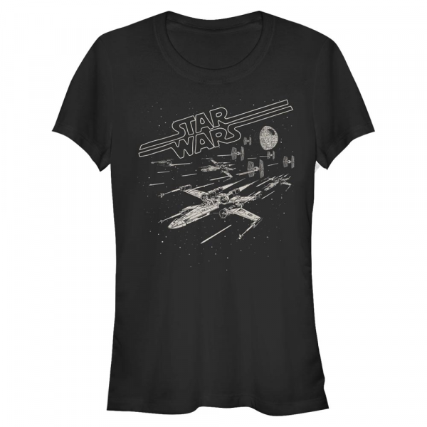 Star Wars - X-Wing Lazer Chase - Frauen T-Shirt - Schwarz - Vorne