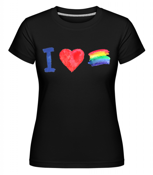 I Love Rainbows -  Shirtinator Women's T-Shirt - Black - Front