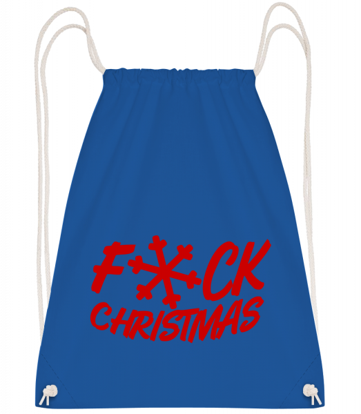Fuck Christmas - Drawstring Backpack - Royal Blue - Vorn
