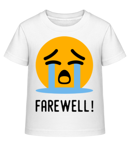 Farewell Crying Emoji - Kinder Shirtinator T-Shirt - Weiß - Vorne