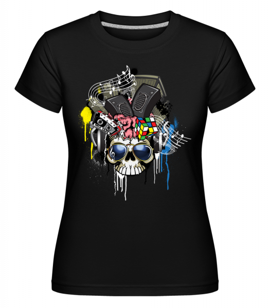 Kreativer Totenschädel - Shirtinator Frauen T-Shirt - Schwarz - Vorn