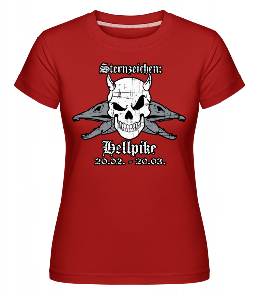 Metal Sternzeichen Hellpike - Shirtinator Frauen T-Shirt - Rot - Vorn