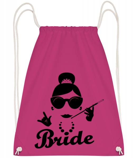 Bride - Drawstring Backpack - Magenta - Vorn