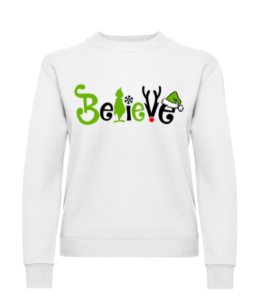 Believe - Frauen Pullover - Weiß - Vorne