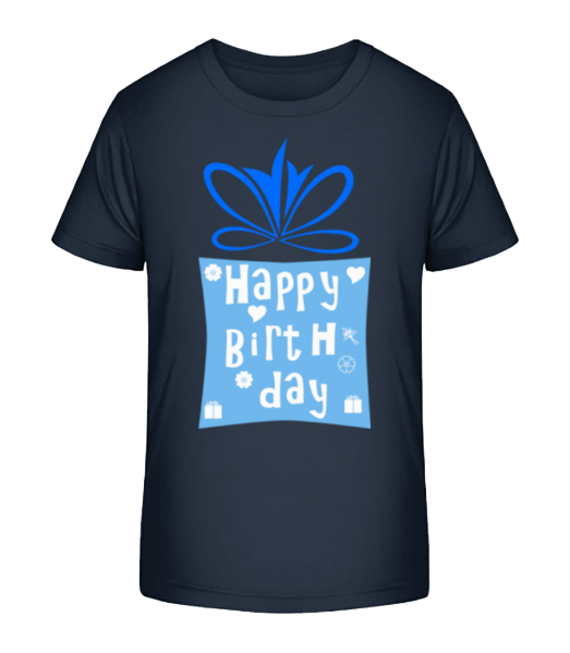 Happy Birthday Logo - Kid's Bio T-Shirt Stanley Stella - Navy - Front