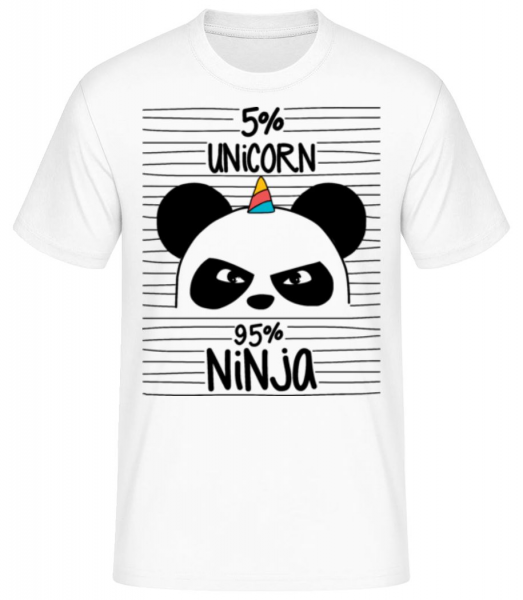 5% Unicorn 95% Ninja - Männer Basic T-Shirt - Weiß - Vorne