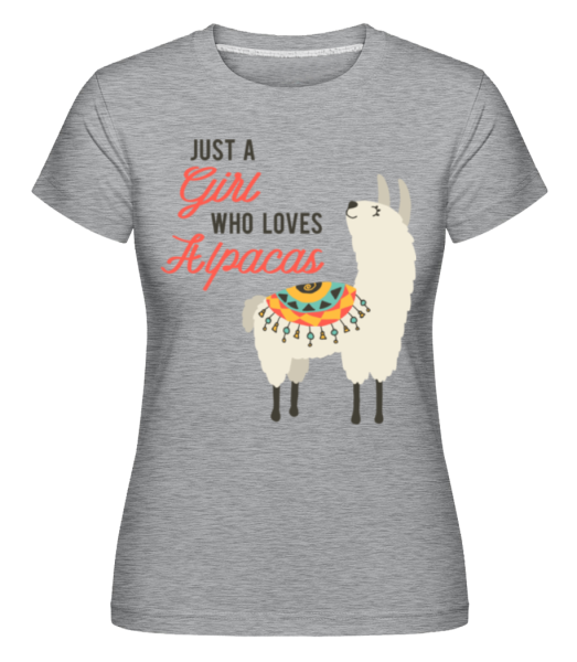 Just A Girl Who Loves Alpacas -  Shirtinator Women's T-Shirt - Heather grey - Front