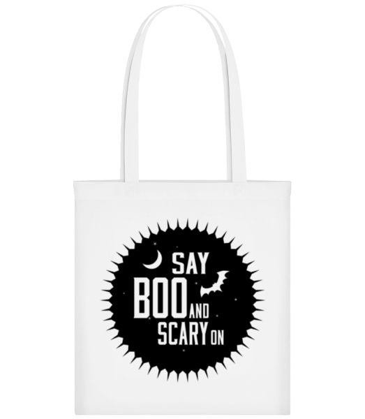 Say Boo And Scary On - Stofftasche - Weiß - Vorne