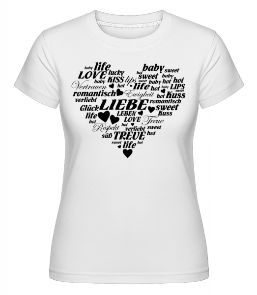 Herz Voller Wörter - Shirtinator Frauen T-Shirt - Weiß - Vorn