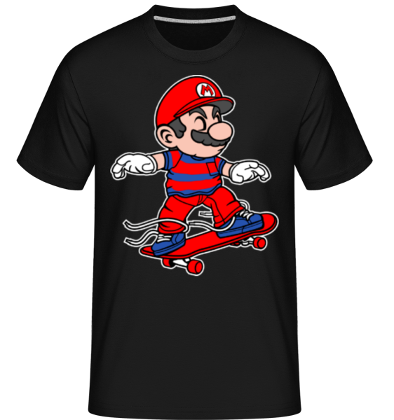 Mario Skateboard - Shirtinator Männer T-Shirt - Schwarz - Vorne