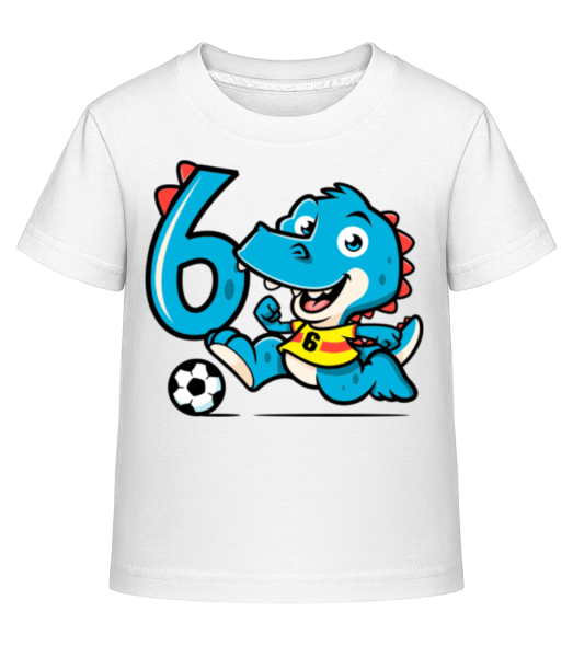 6 Dinosaur Birthday - Kid's Shirtinator T-Shirt - White - Front