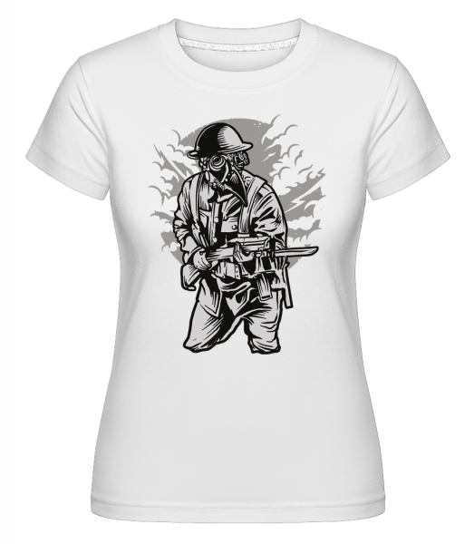 Steampunk Style Soldier - Shirtinator Frauen T-Shirt - Weiß - Vorn