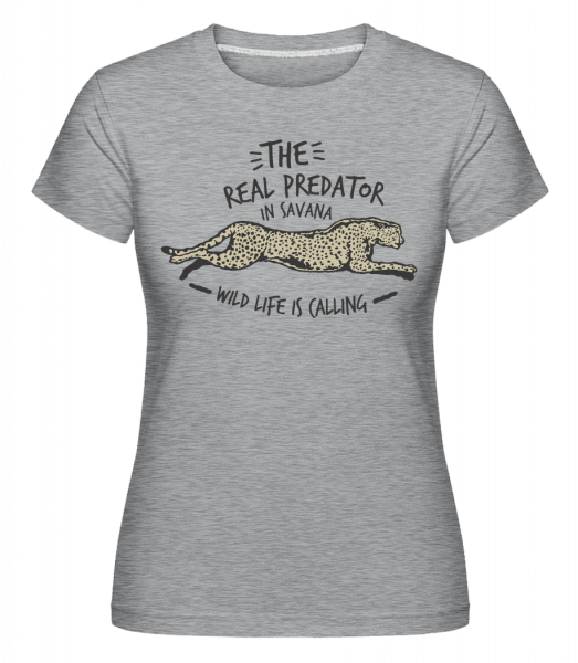 Cheetah - Shirtinator Frauen T-Shirt - Grau meliert - Vorn