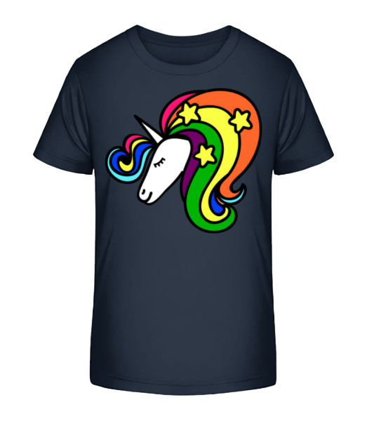 Unicorn Rainbow - Kid's Bio T-Shirt Stanley Stella - Navy - Front