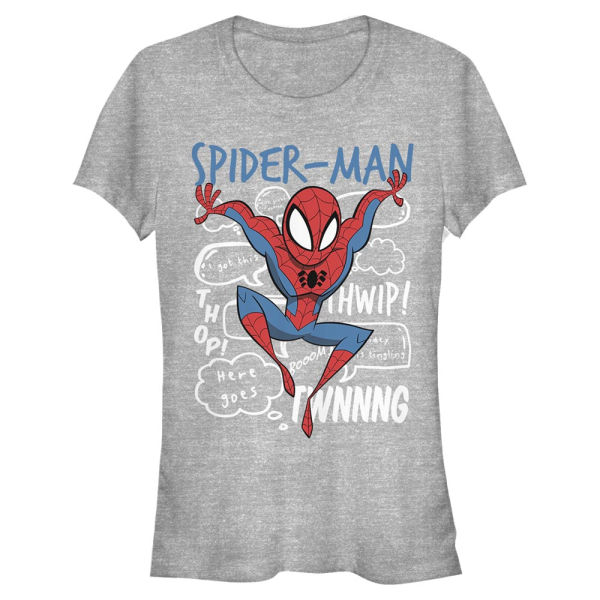 Marvel - Spider-Man - Spider-Man Spidey Doodle Thoughts - Frauen T-Shirt - Grau meliert - Vorne