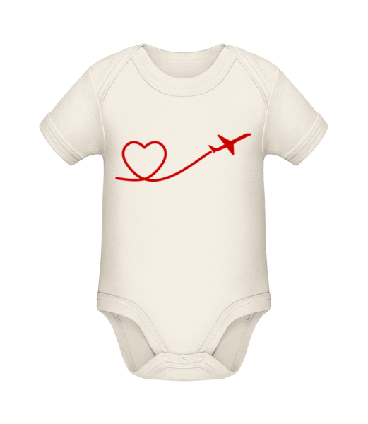 Heart Flyer - Organic Baby Body - Cream - Front