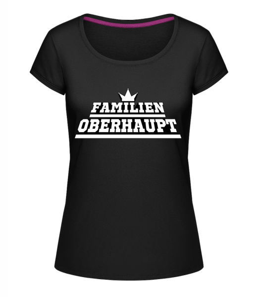 Familien Oberhaupt - Frauen T-Shirt U-Ausschnitt - Schwarz - Vorn