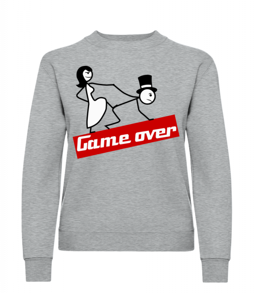 Game Over - Frauen Pullover - Grau Meliert - Vorn