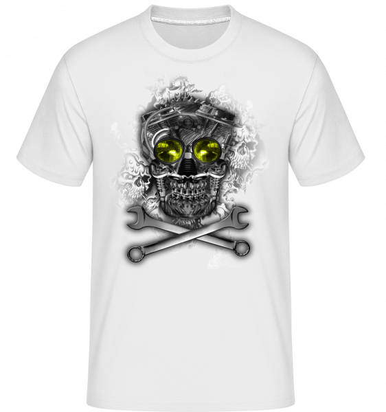 Maschinen Totenkopf - Shirtinator Männer T-Shirt - Weiß - Vorn
