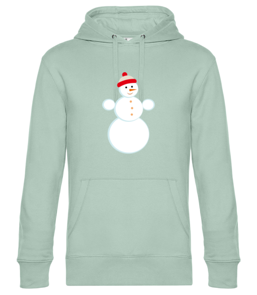 Snowman With Cap - Unisex Premium Hoodie - Mint Green - Front