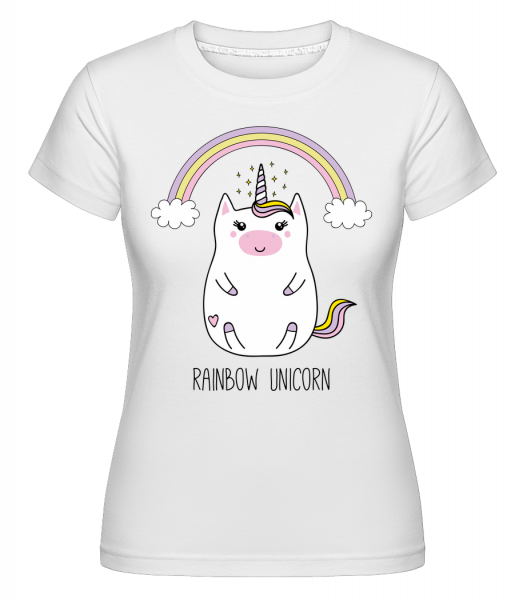 Rainbow Unicorn -  Shirtinator Women's T-Shirt - White - Front