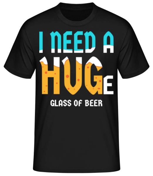Huge Glass Of Beer - Männer Basic T-Shirt - Schwarz - Vorne