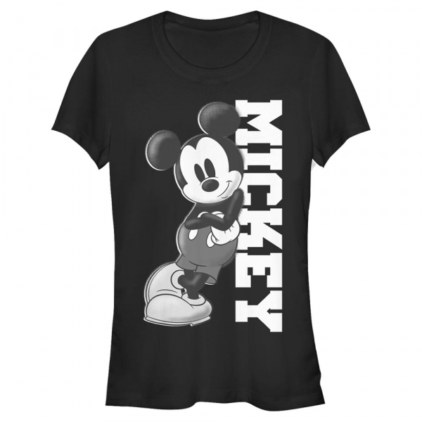 Disney - Micky Maus - Mickey Mouse Mickey Lean - Frauen T-Shirt - Schwarz - Vorne
