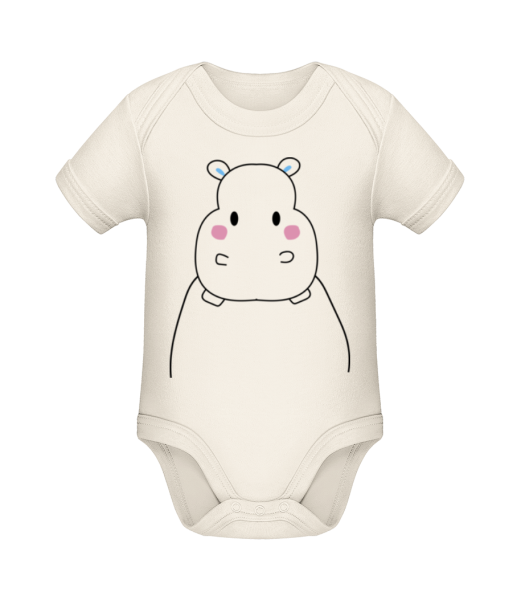 Cute Hippopotamus - Organic Baby Body - Cream - Front
