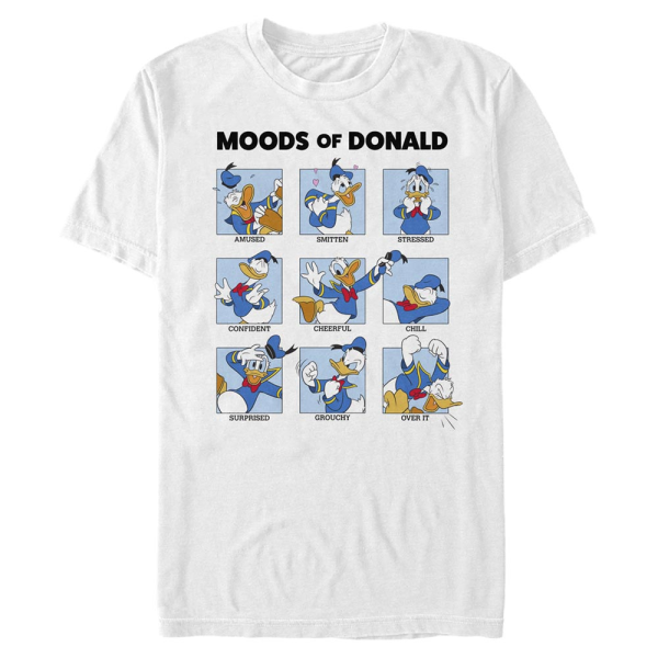 Disney - Micky Maus - Donald Duck Donald Moods - Männer T-Shirt - Weiß - Vorne