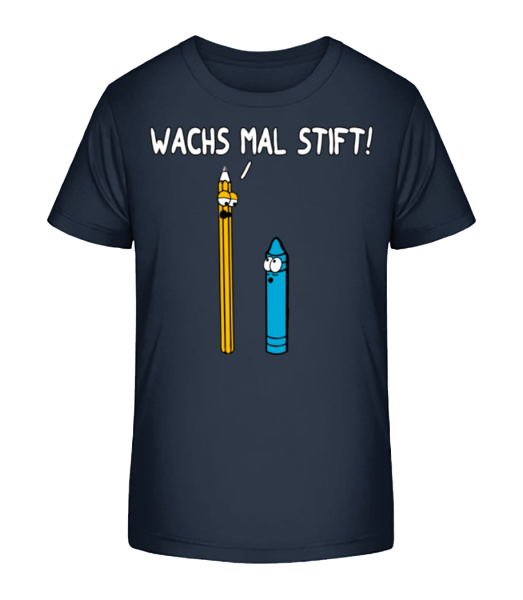 Wachs Mal Stift - Kinder Bio T-Shirt Stanley Stella - Marine - Vorne