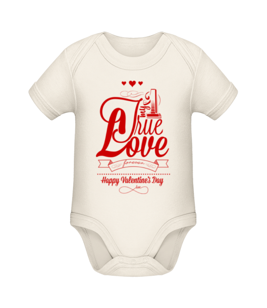 My True Love Valentine - Organic Baby Body - Cream - Front