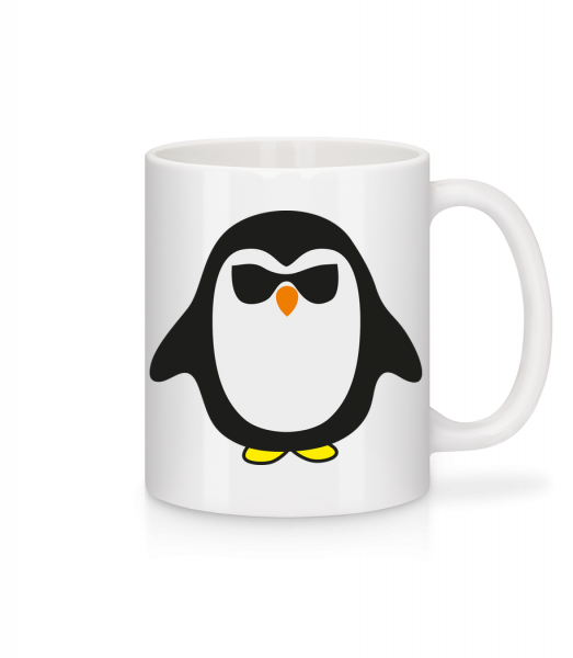 Cooler Pinguin Schwarze Brille - Tasse - Weiß - Vorn