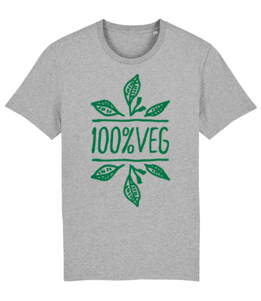 100% Veg - Männer Bio T-Shirt Stanley Stella - Grau meliert - Vorne