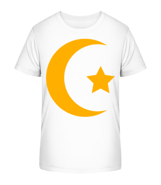 Moon And Star Icon Yellow - Kid's Bio T-Shirt Stanley Stella - White - Front