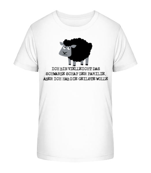 Schwarzes Schaf Mit Geilster Wolle - Kinder Bio T-Shirt Stanley Stella - Weiß - Vorne