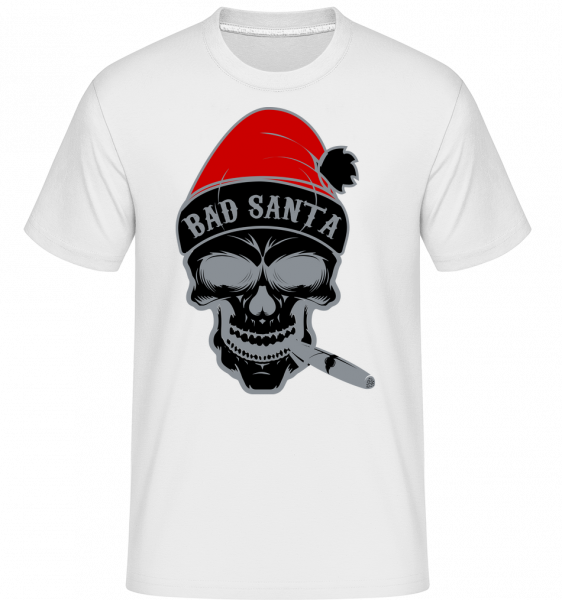 Bad Santa Skull - Shirtinator Männer T-Shirt - Weiß - Vorn