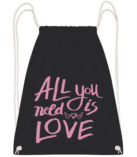 All You Need Is Love - Drawstring Backpack - Black - Vorn