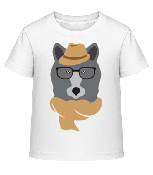 Hipster Wolf - Kinder Shirtinator T-Shirt - Weiß - Vorne
