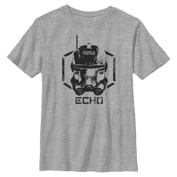 Star Wars - The Bad Batch - Big Face Echo - Kinder T-Shirt - Grau meliert - Vorne