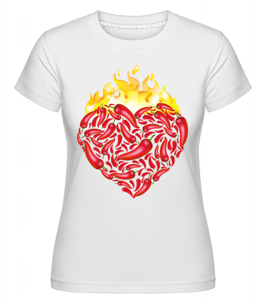 Chili Heart -  Shirtinator Women's T-Shirt - White - Vorn