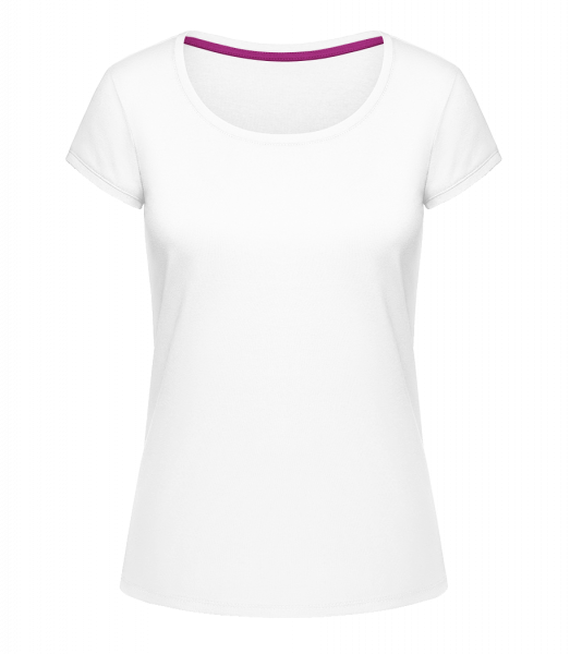 Frauen T-Shirt U-Ausschnitt - Weiß - Vorne