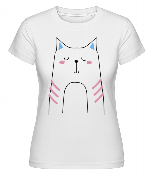 Putzige Katze - Shirtinator Frauen T-Shirt - Weiß - Vorn