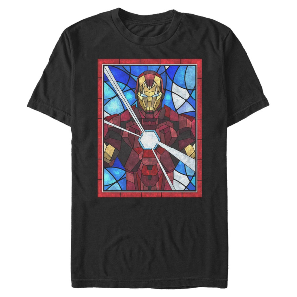 Marvel - Avengers - Iron Man Ironman Glass - Männer T-Shirt - Schwarz - Vorne