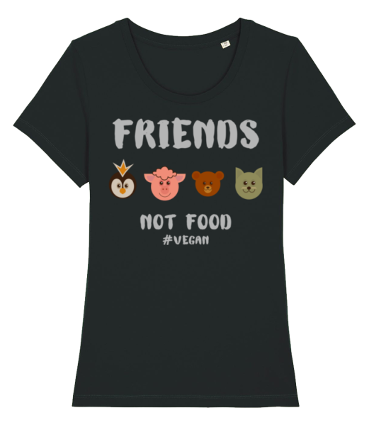 Friends Not Food - Frauen Bio T-Shirt Stanley Stella - Schwarz - Vorne