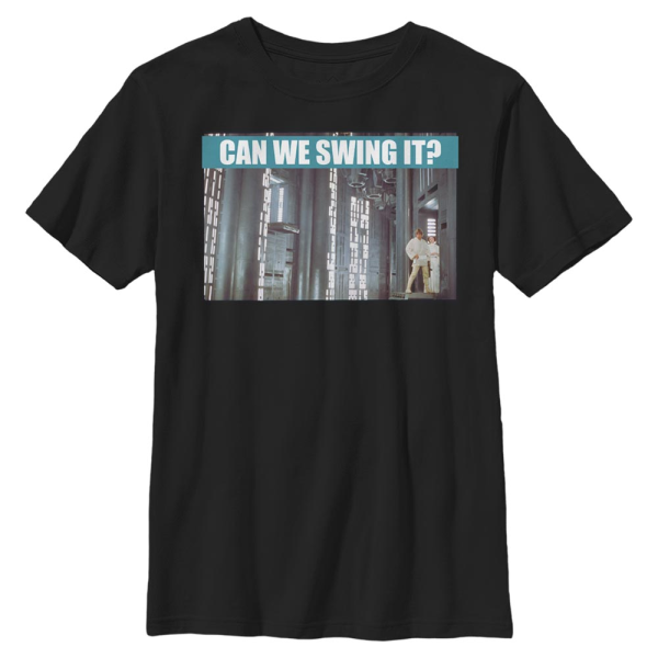 Star Wars - Luke & Leia Can We Swing It - Kinder T-Shirt - Schwarz - Vorne